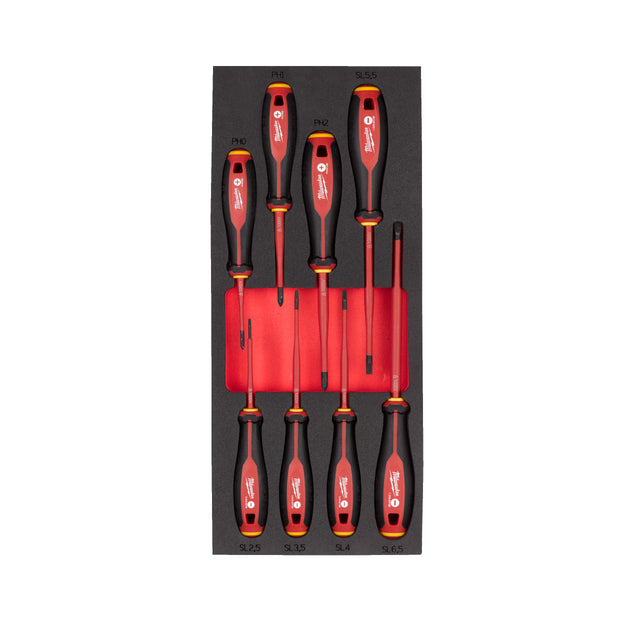 Milwaukee Tri-Lobe VDE Schraubendreher Einlage 8-teilige Einlage für Werkstattwagen 78 cm – Produktbild 1