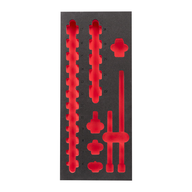 Milwaukee Schaumstoffeinlage 1/3 – für SHOCKWAVE 3/8" Schlagnüsse für Werkstattwagen 78 cm – Produktbild 1