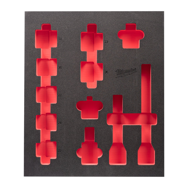 Milwaukee Schaumstoffeinlage 3/3 – für SHOCKWAVE 3/4" Schlagnüsse für Werkstattwagen 78 cm – Produktbild 1
