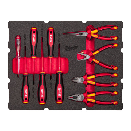 Milwaukee VDE Zangen und VDE Schraubendreher Einlage 10-teilige Einlage für PACKOUT Koffer mit Schubladen – Produktbild 1