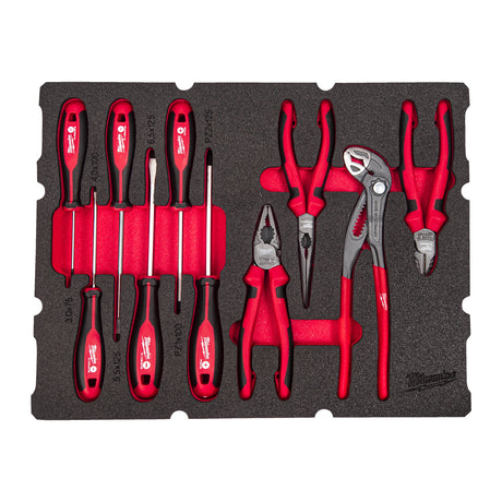 Milwaukee Zangen und Schraubendreher Einlage 10-teilige Einlage für PACKOUT Koffer mit Schubladen – Produktbild 1