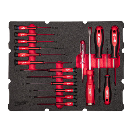 Milwaukee Feinschraubendreher Einlage 17-teilige Einlage für PACKOUT Koffer mit Schubladen – Produktbild 1