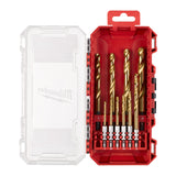Milwaukee SHOCKWAVE Metallbohrer HSS-G RED HEX Titan 1/4" Set – 10-teilig – Produktbild 1