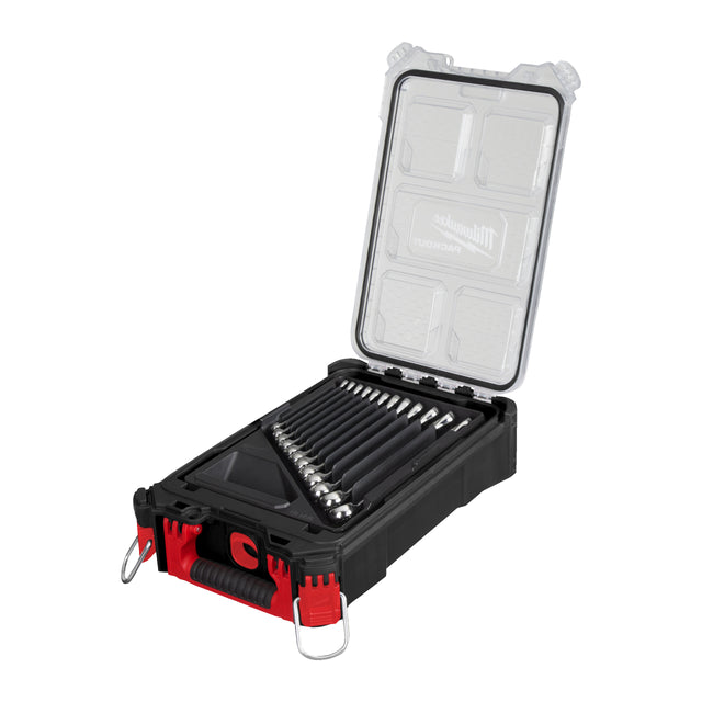 Milwaukee MAXBITE Ringmaulschlüssel Set 15-teilig im PACKOUT Organiser Slim Compact – Produktbild 1