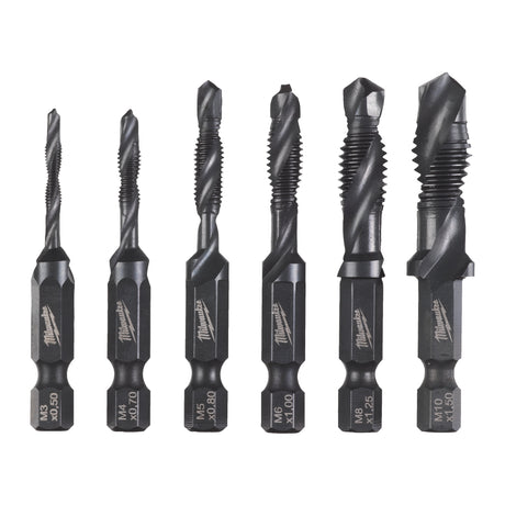 Milwaukee SHOCKWAVE Kombi-Gewindebohrer 1/4" Hex Set – 6-teilig Set – Produktbild 2