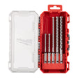 Milwaukee Hammerbohrer MX4 SDS-Plus Set 5-teilig 5.5 x 115 mm, 5.5/6/7/8 x 165 mm Set in PACKOUT kompatibler Kassette – Produktbild 1