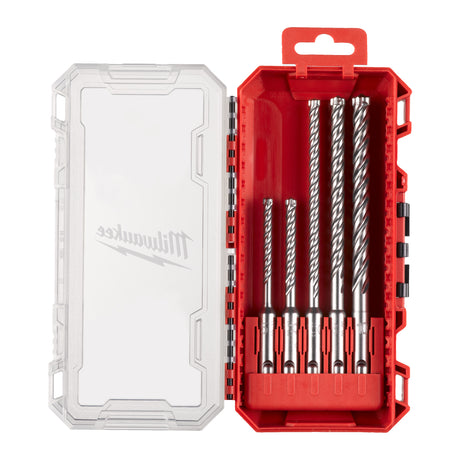 Milwaukee Hammerbohrer MX4 SDS-Plus Set 5-teilig 5.5 x 115 mm, 5.5/6/7/8 x 165 mm Set in PACKOUT kompatibler Kassette – Produktbild 1