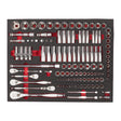 Milwaukee 1/4", 3/8" und 1/2" Ratschen- & Steckschlüsseleinsätze Einlage 119-teilige Einlage für Werkstattwagen 78 cm – Produktbild 1