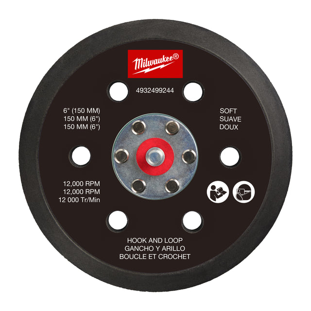 Milwaukee FROSBPSH150 Schleifteller für M12 FUEL 150 mm Exzenterschleifer - weich und mit Klettverschluss – Produktbild 1