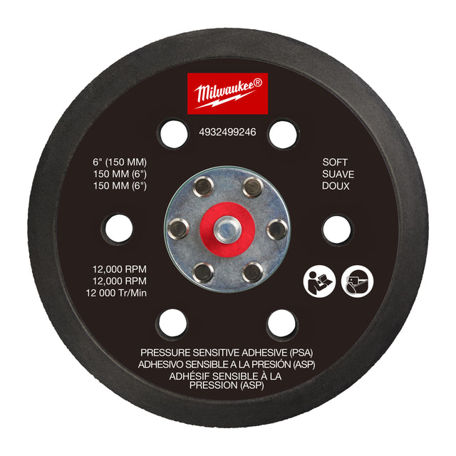 Milwaukee FROSBPSP150 Schleifteller für M12 FUEL 150 mm Exzenterschleifer - weich und druckempfindlich haftend (PSA) – Produktbild 1