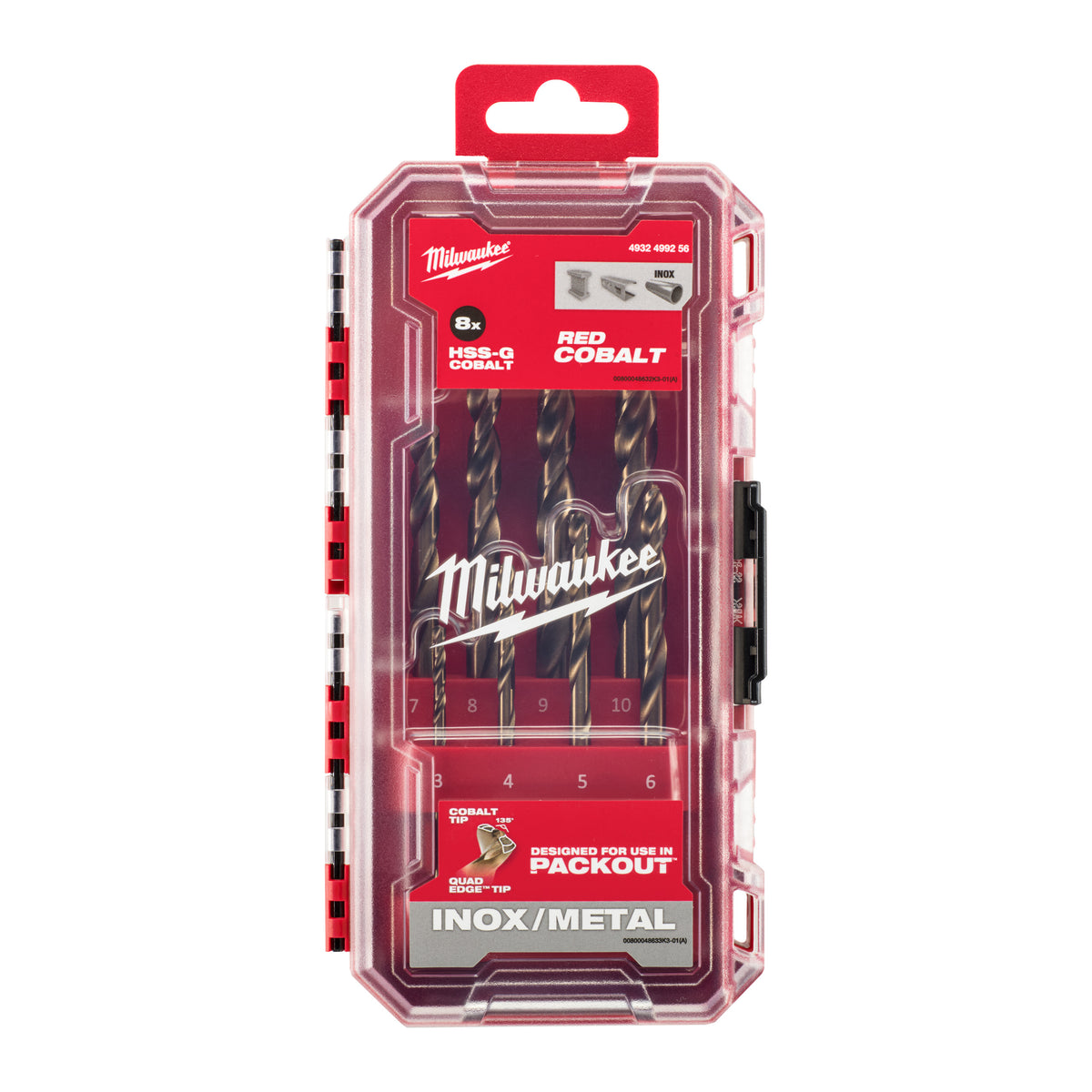 Milwaukee HSS-G RED COBALT Metallbohrer HSS-G Co Set – 8-teilig Set – Produktbild 1