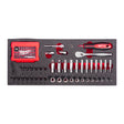 Milwaukee 1/4" Ratschen, Handgriff, Steckschlüssel- & Bit-Steckschlüsseleinsätze Einlage 45-teilige Einlage für Werkstattwagen 78 cm – Produktbild 1