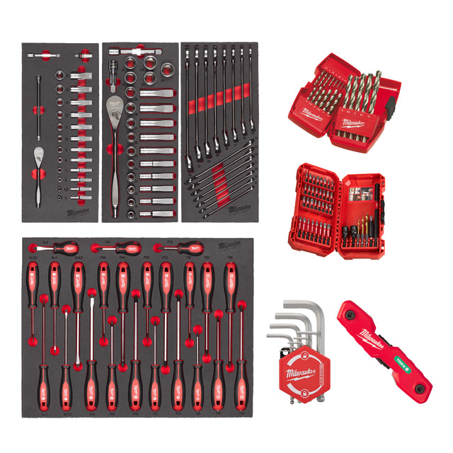 Milwaukee Bestücktes Einlagen-Set Universal 170-teilig für Werkstattwagen 78 cm – Produktbild 1