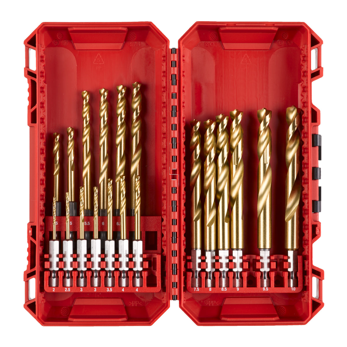 Milwaukee SHOCKWAVE Metallbohrer HSS-G RED HEX Titan 1/4" Set – 19-teilig – Produktbild 1