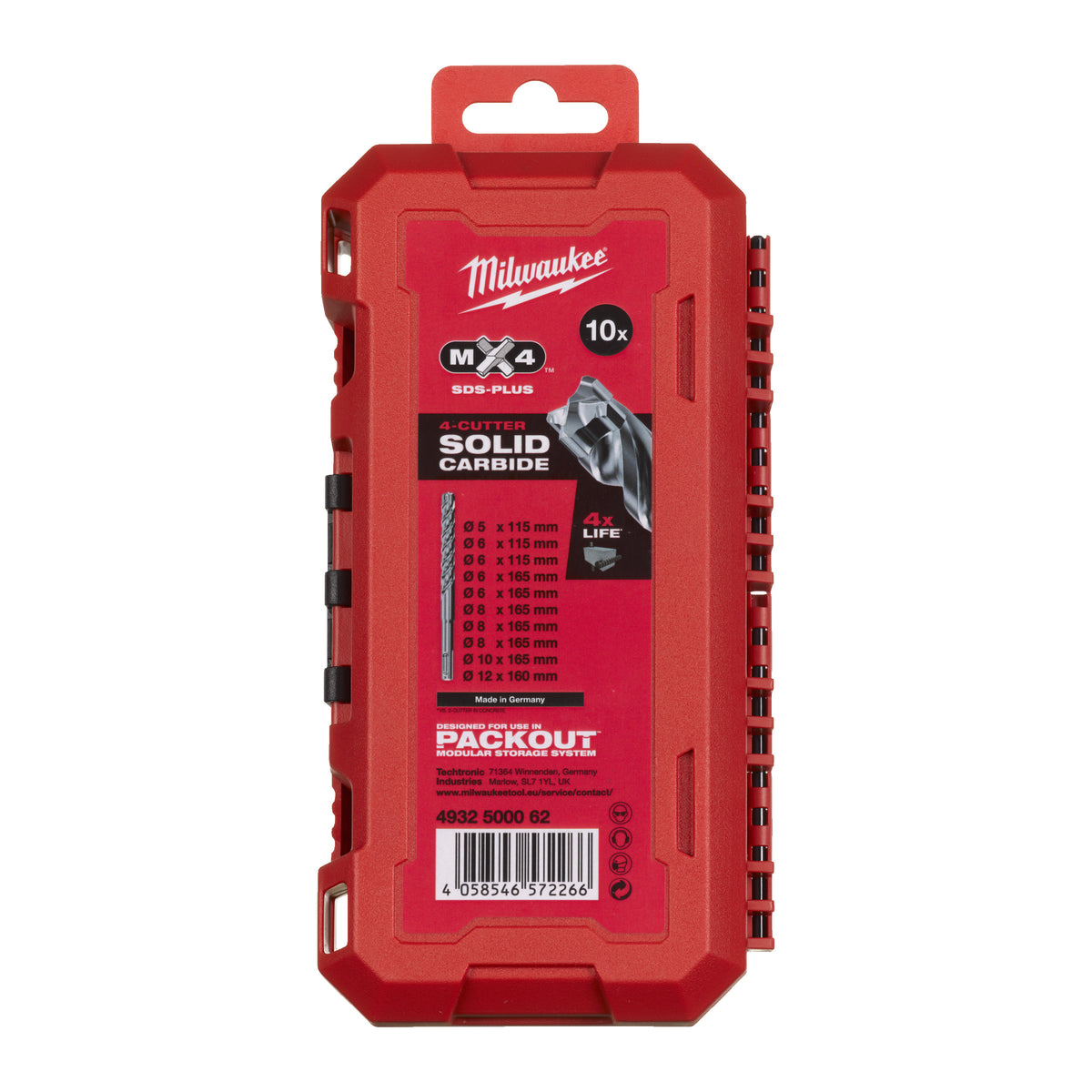 Milwaukee MX4 SDS-Plus Hammerbohrer-Set 10-teilig – 5 bis 12 mm – Produktbild 2