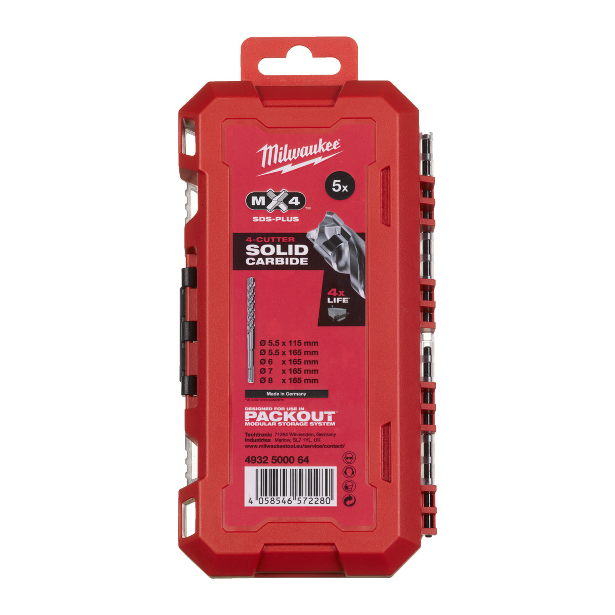 Milwaukee MX4 SDS-Plus Hammerbohrer-Set 5-teilig – 5.5 bis 8 mm – Produktbild 5