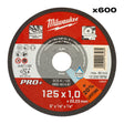 Milwaukee Metalltrennscheibe PRO+ INOX 125 mm Großpack – 600 x Trennscheibe 125 x 1 mm – Produktbild 1