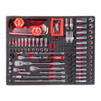 Milwaukee 1/4" & 3/8" Ratschen-, Bit- & Steckschlüsseleinsätze Einlage 153-teilige Einlage für Werkstattwagen – Produktbild 1