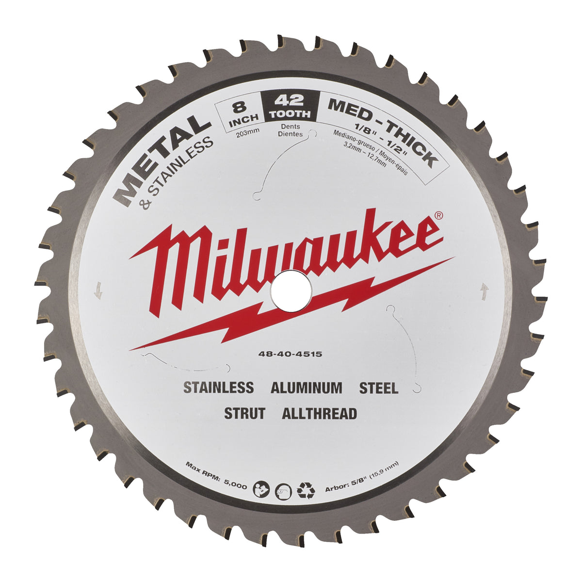 Milwaukee Kreissägeblatt für Metall-Handkreissägen Ø 203 x 15.87 mm Z42 – Produktbild 1