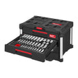 Milwaukee 1/4", 3/8" & 1/2" Ratschen- u. Steckschlüsseleinsätze Set 244-teiliges Set im PACKOUT Koffer mit Schubladen – Produktbild 1