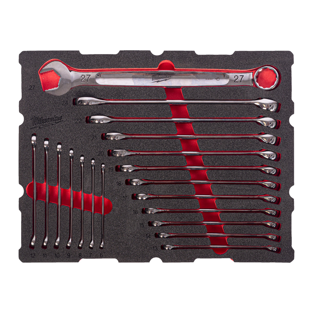 Milwaukee MAX BITE Ringmaulschlüssel Einlage 19-teilige Einlage für PACKOUT Koffer mit Schubladen – Produktbild 1