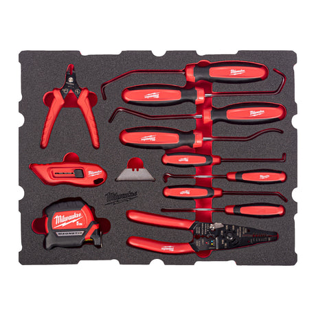 Milwaukee Haken- und Anreißwerkzeuge Einlage 17-teilige Einlage für PACKOUT Koffer mit Schubladen – Produktbild 1