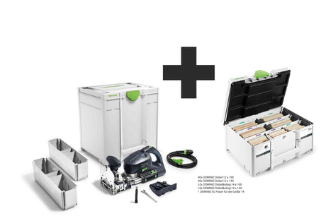 SET: Festool Dübelfräse DF 700 EQ-Plus DOMINO XL + Dübelkoffer mit Dübel