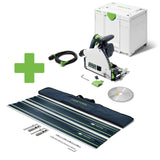 SET: Festool Tauchsäge TS 60 KEBQ-Plus inkl. Schienen-Set mit Tasche und Verbinder/Zwinge - 576721+578937