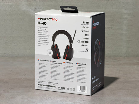 PerfectPro SNR 31 db Gehörschutz H-40 mit Bluetooth, DAB / FM Radio