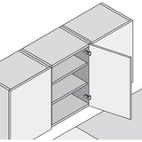 BLUM CLIP top ONYX Möbel Scharnier 120°, gerade ohne Feder, Schrauben - 70T5550.TL