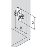 BLUM CLIP Kreuzmontageplatte, Distanz 0 mm, Schrauben - 173S6100