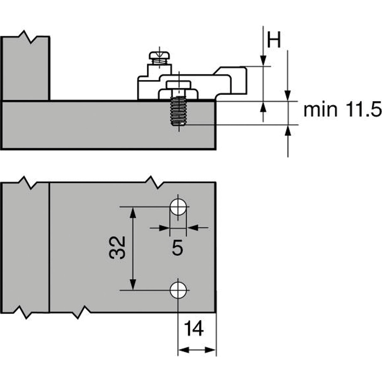 BLUM MODUL Kreuzmontageplatte für Stollenkonstruktion,Systemschraube,Distanz 3mm - 199.8130