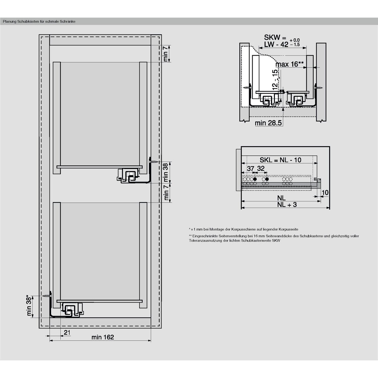 Blum® MOVENTO TIP-ON S 760H Unterbodenführung - Vollauszug - Typ: 760H/766H