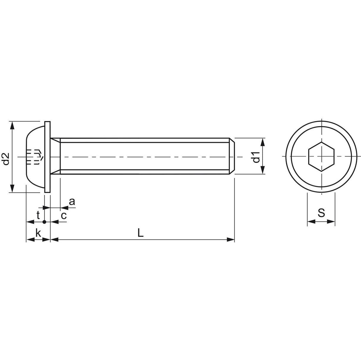 Ersatzschraube für Fräser M 4 x 6 mm - Scheiben-Flachkopf mit Innensechskant
