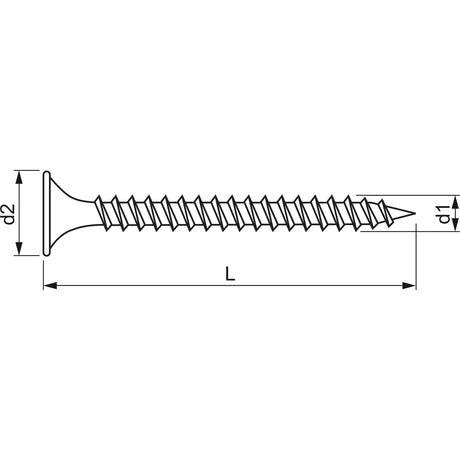 Drywall screw for fiber cement board 3.9x55 - phosphated fine thread