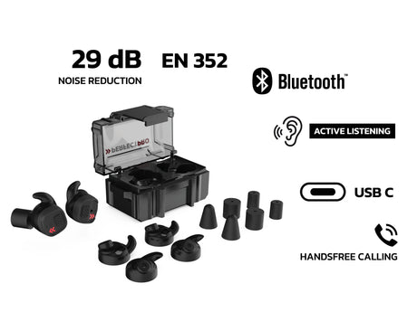PerfectPro Gehörschutz H-10 mit Bluetooth SNR 29 dB im Ladecase