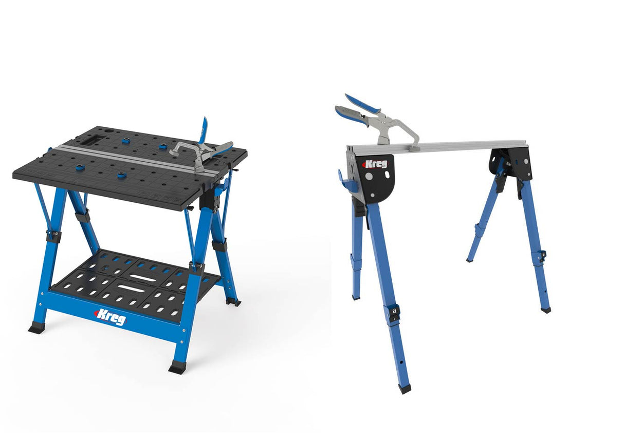 SET: KREG Mobile & klappbare Multifunktions-Werkbank KWS500+KWS1000