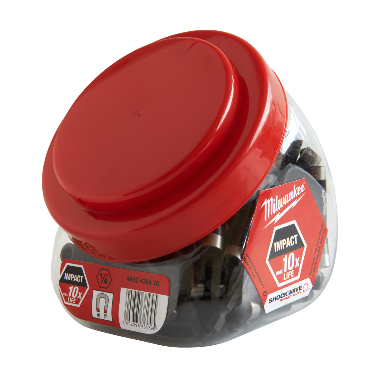 Milwaukee SHOCKWAVE Magnetbithalter 1/4" Hex Großpack (100 Stk.) – 60 mm – Produktbild 1