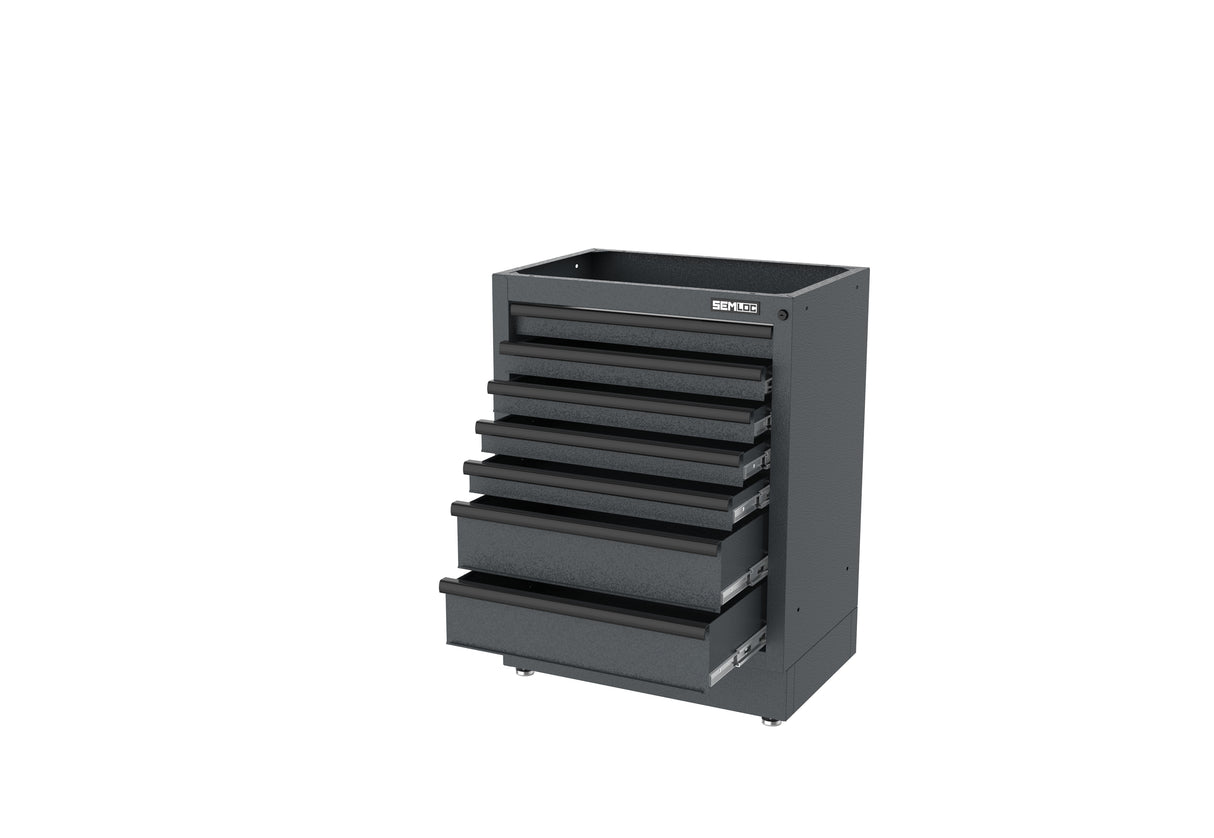 SEMLOC WorkSpace festes Modul mit 7 Schubladen, Außenabmessung 680x458x910, Innenabmessung Schublade 571x388 mm