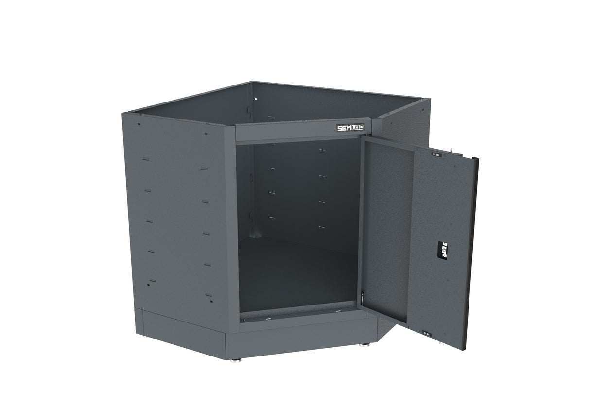 SEMLOC WorkSpace Eckmodul 1 türig, inkl. Einlageboden verstellbar, Abmessungen 860x860x911