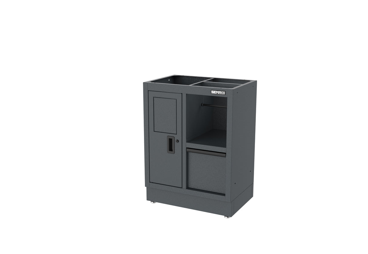 SEMLOC WorkSpace Kombimodul, Mülleimer, Putzpapierhalter, Schublade, Außenabmessung 680x458x910