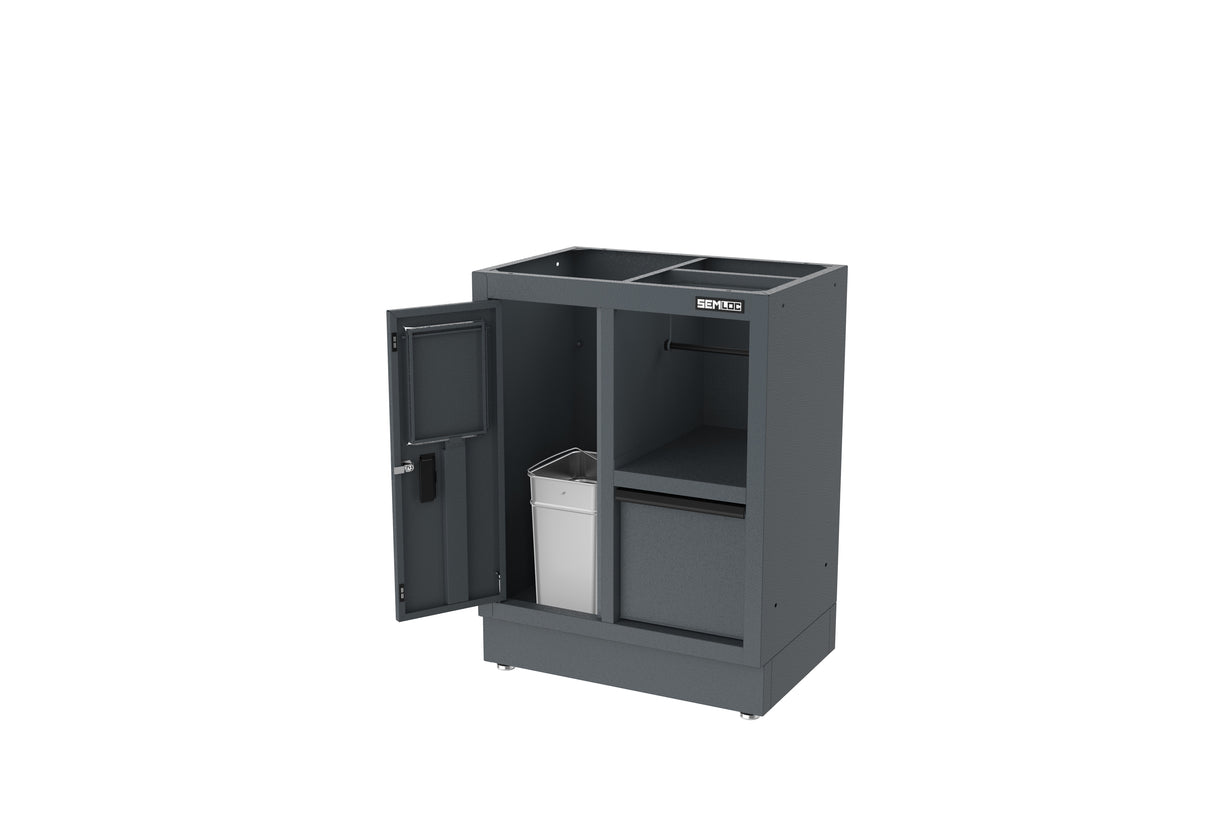 SEMLOC WorkSpace Kombimodul, Mülleimer, Putzpapierhalter, Schublade, Außenabmessung 680x458x910