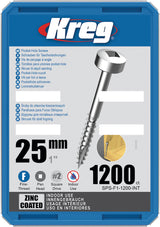 KREG® Taschenlochschrauben 25mm Feingewinde mit Flachkopf - SPS-F1