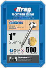 KREG® Taschenlochschrauben 25mm Feingewinde mit Flachkopf - SPS-F1