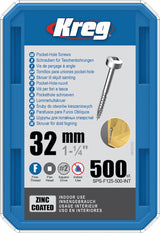 KREG® Taschenlochschrauben 32mm Feingewinde mit Flachkopf - SPS-F125