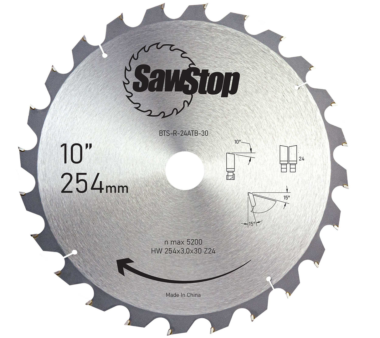 SAWSTOP Längsschnitt-Sägeblatt Ø 254x3,0x30 24 Zähne