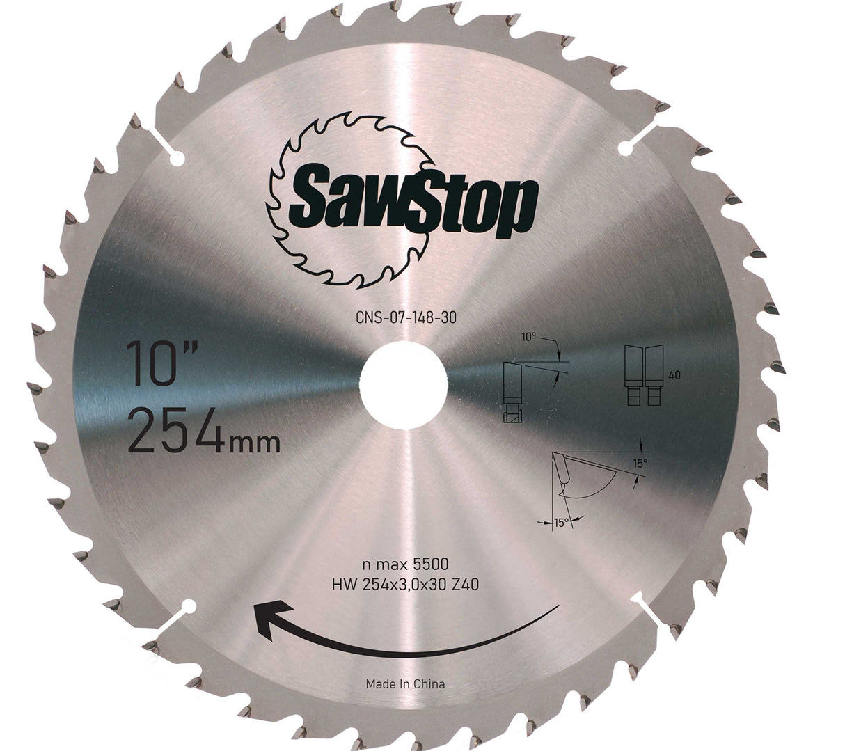 SAWSTOP Universal-Sägeblatt Ø 254x3,0x30 40 Zähne