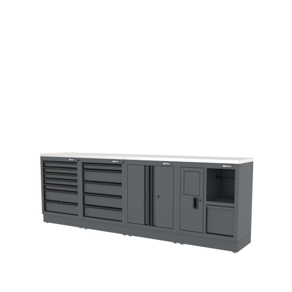 SEMLOC Workspace Werkbank mit Schubladen und Türen - Variante 4 - 2720x950x495mm
