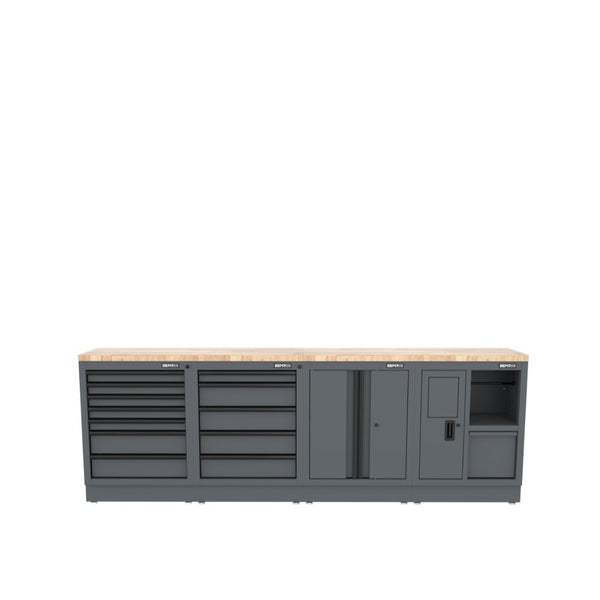 SEMLOC Workspace Werkbank mit Schubladen und Türen - Variante 4 - 2720x950x495mm