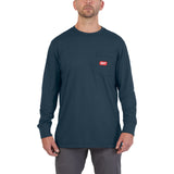 Milwaukee Arbeits-Langarm-Shirt mit UV-Schutz – Blau